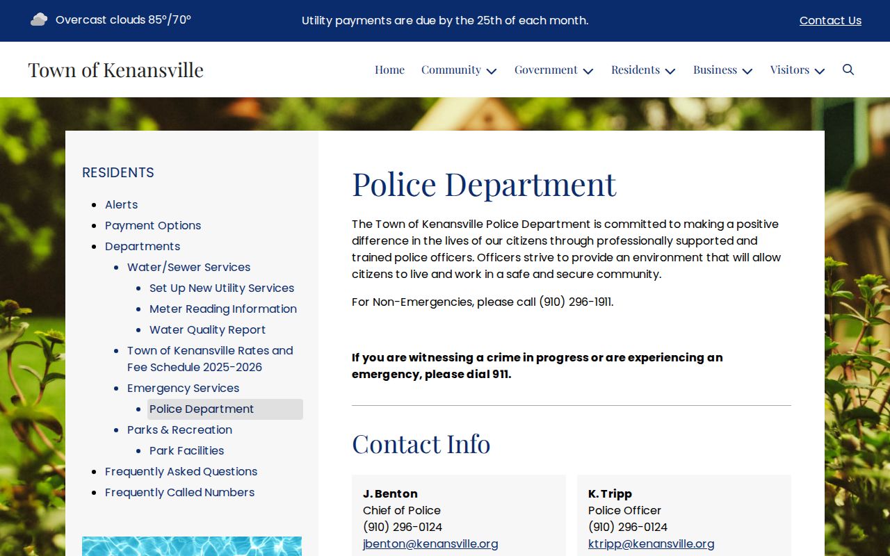 Kenansville Police Department official page
