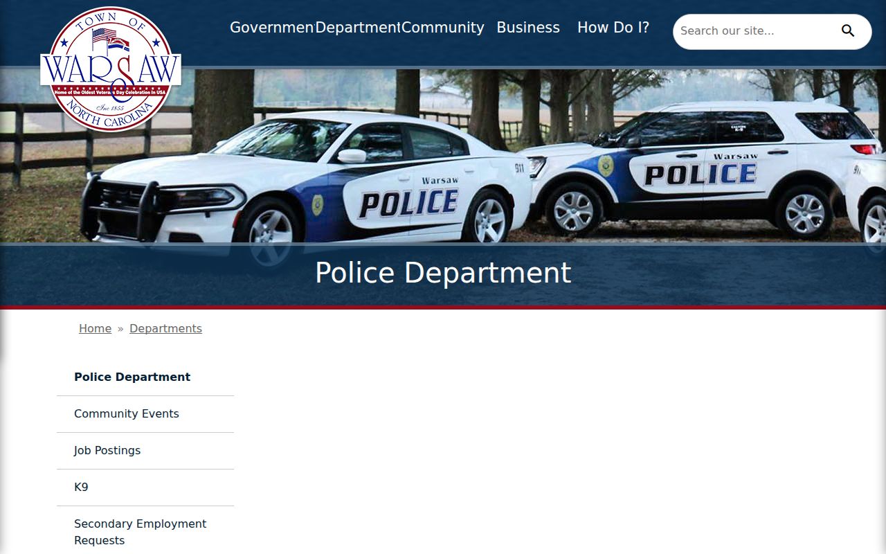 Warsaw Police Department official page